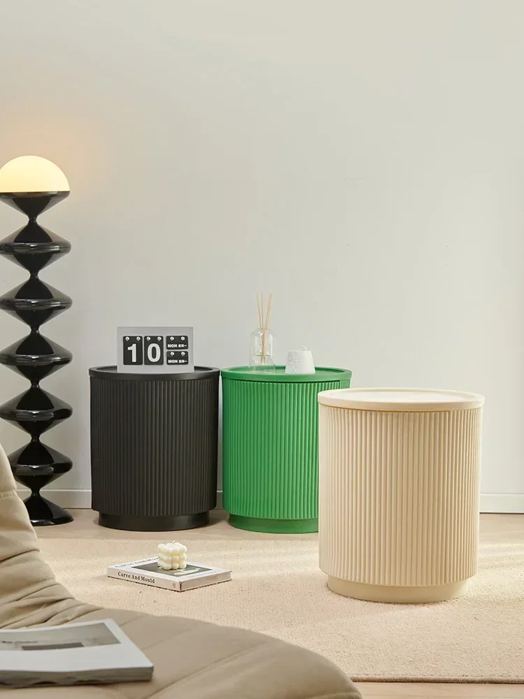 Nordic creme vento mesa de cabeceira luz francesa luxo quarto moderno simples armazenamento circular armário cabeceira móveis