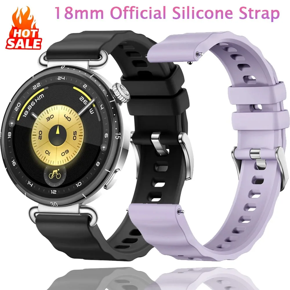 Correa oficial de silicona suave de 18mm para Huawei Watch GT6-5-4, pulsera de 41mm para OPPO Watch X3/X2 mini, para Xiaomi Watch S4 de 41mm
