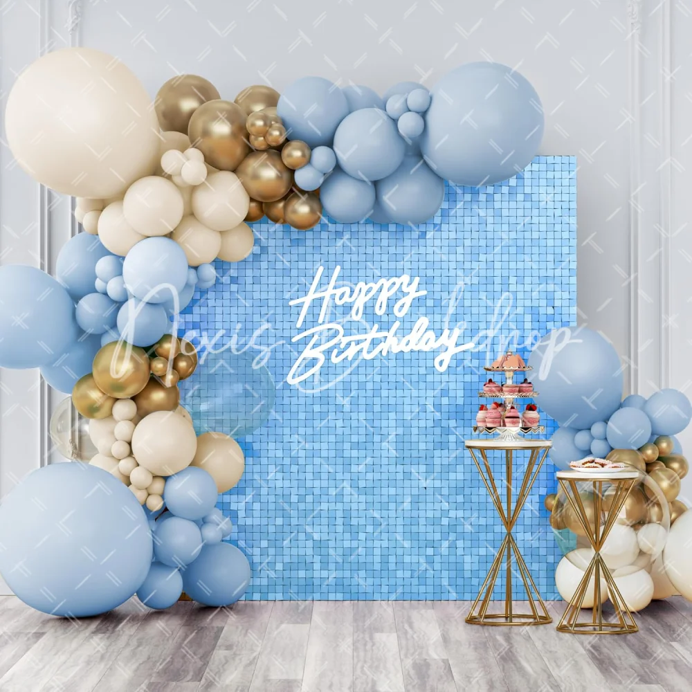 

36PCS Blue Shimmer Wall Panels - Sparkling Sequin Backdrop for Party, Wedding, Birthday, Anniversary & Event Decor