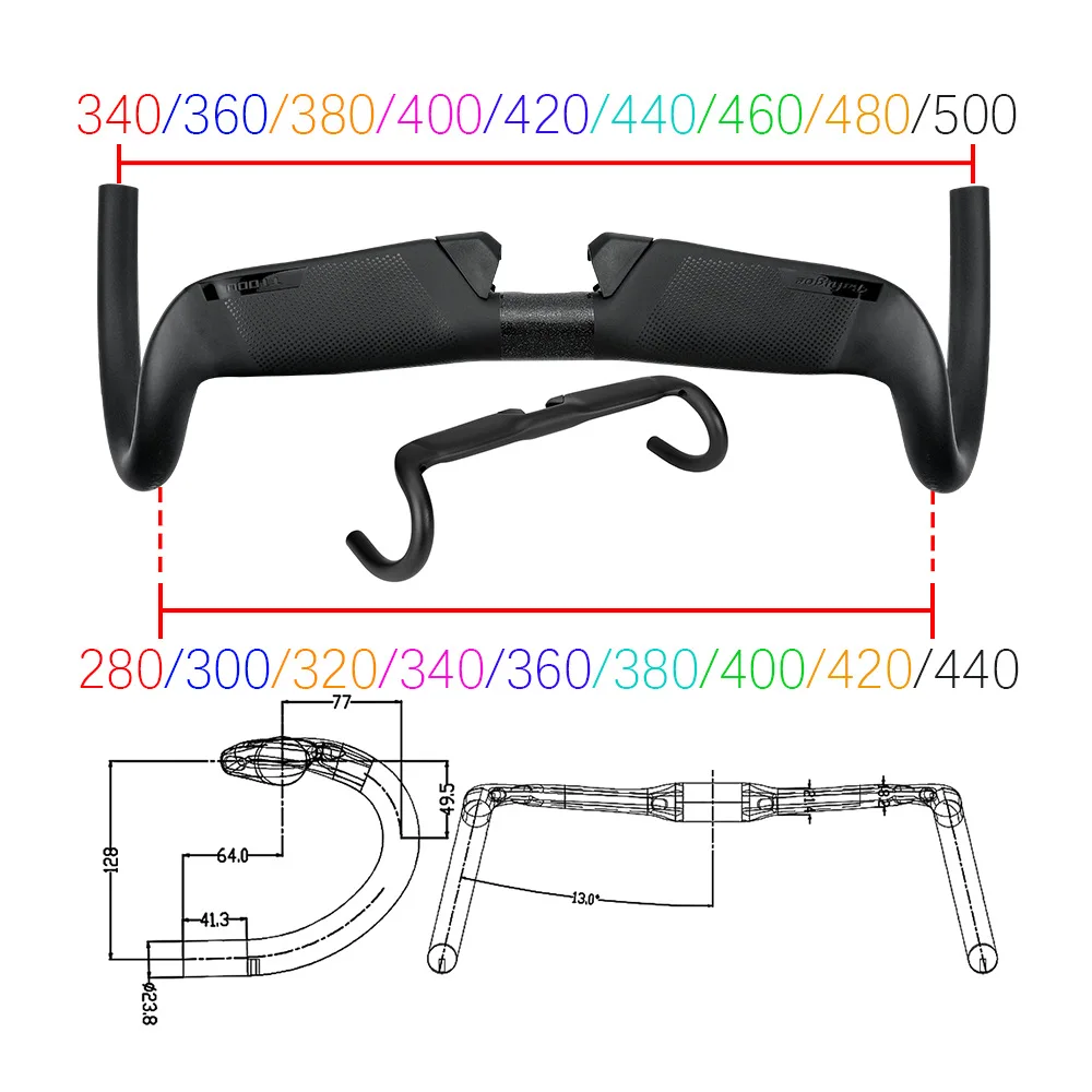 

Guache carbon fiber 13-degree road bicycle handlebar curved handlebar with full internal routing dead speed track bicycle