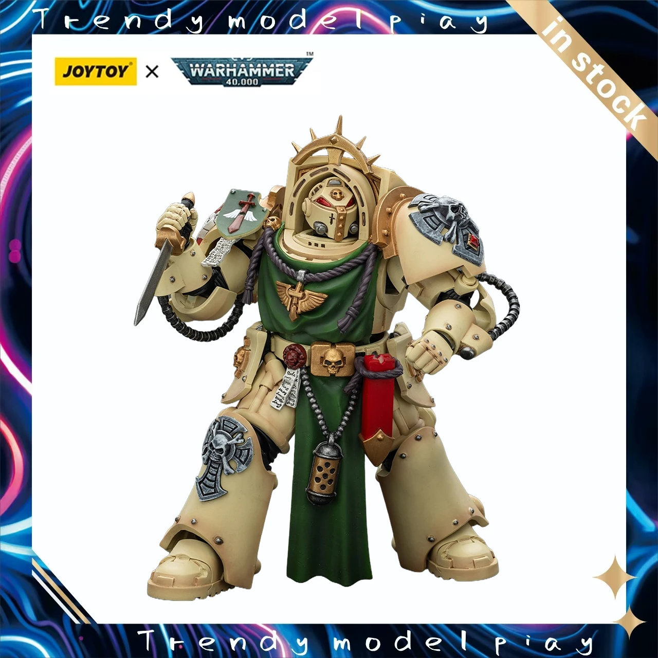 

Фигурка JOYTOY Warhammer 40K в масштабе 1/18 Dark Angels Deathwing Knight 1 с Power Sword Storm Shield и Teleport Homer