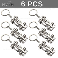 6Pcs F1 Car Keychain for Men, Racing Gift Key ring, Metal Sports Car Model Key chain for Souvenir