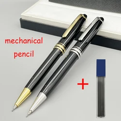 Lanlan MB Mechanical Pencil 163 Black Resin Silver Gold Office Classic Stationery With Serial Number And Refill