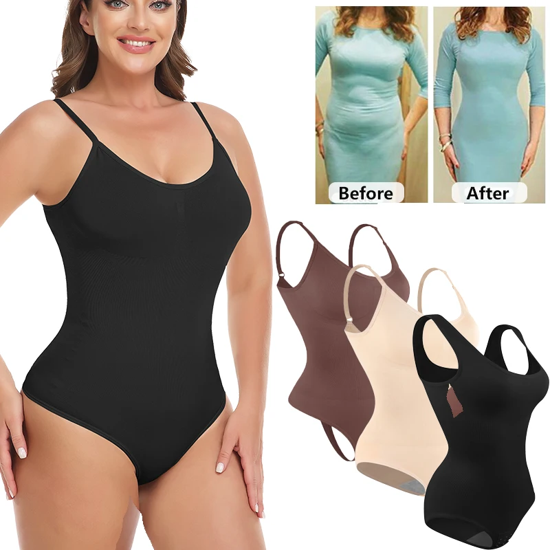 

Bodysuit Women Shapewear Tummy Control Butt Lifter Body Shaper Smooth Under Dress Slimming Underwear Low Neck Jumpsuit