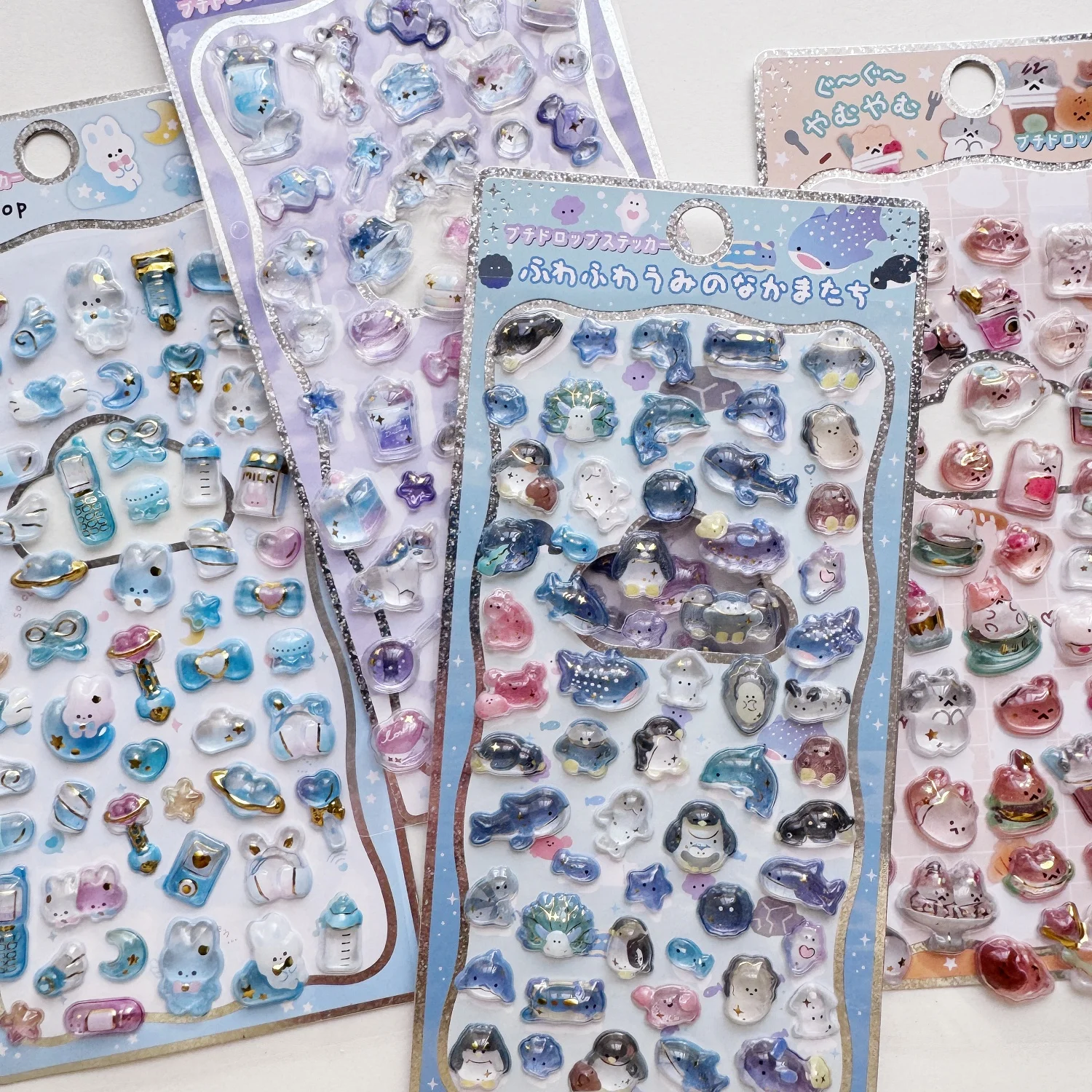 

Little Rabbit Sea World Cartoon 3D Relief Sticker Scrapbooking DIY Journaling Stationery Diary Decor Cute Stickers School Supply