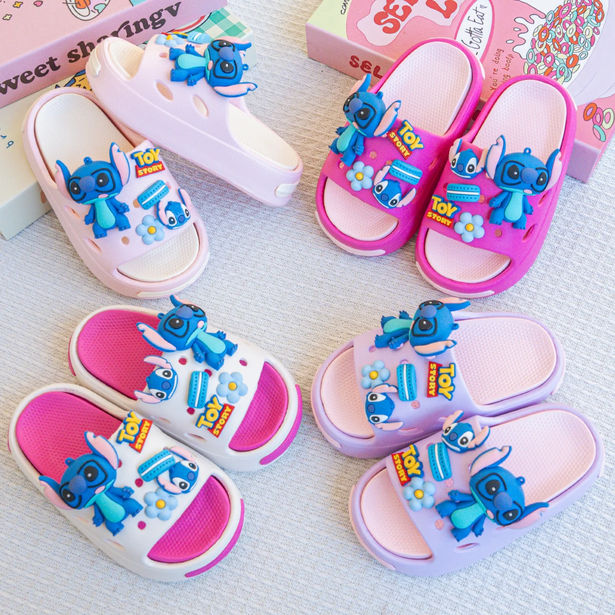 

Stitch Slippers for Girls Home & Out Wear Summer Cute Kids Slippers Toddler Beach Slippers 2 to 3 4 5 6 7 8 Years