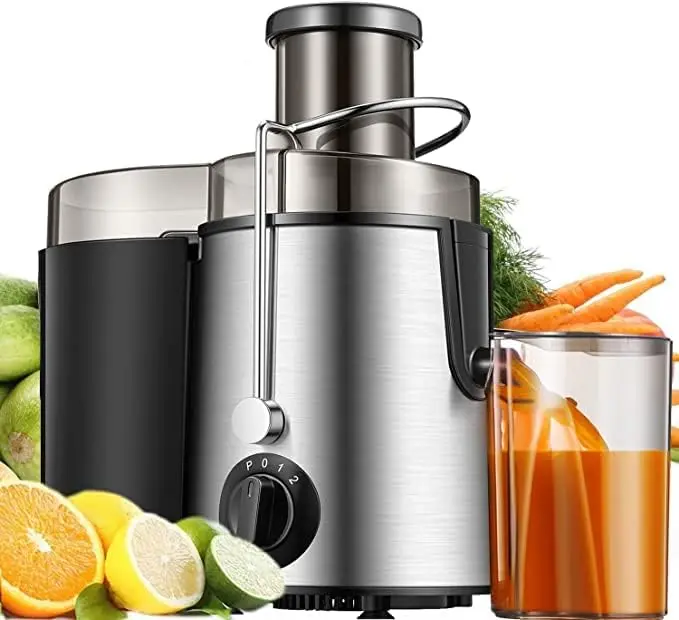 

Juicer Machines, 3" Wide Mouth 400W Centrifugal Juicers for Vegetable and Fruit, Juice Extractor with 3-Speed Setting, Easy to