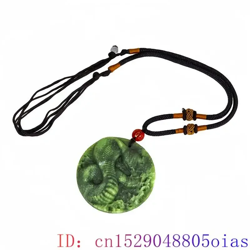 Natural Real Jade Snake Pendant Necklace Designer Vintage Stone Chinese Charm Fashion Luxury Amulet Accessories Gift Jewelry