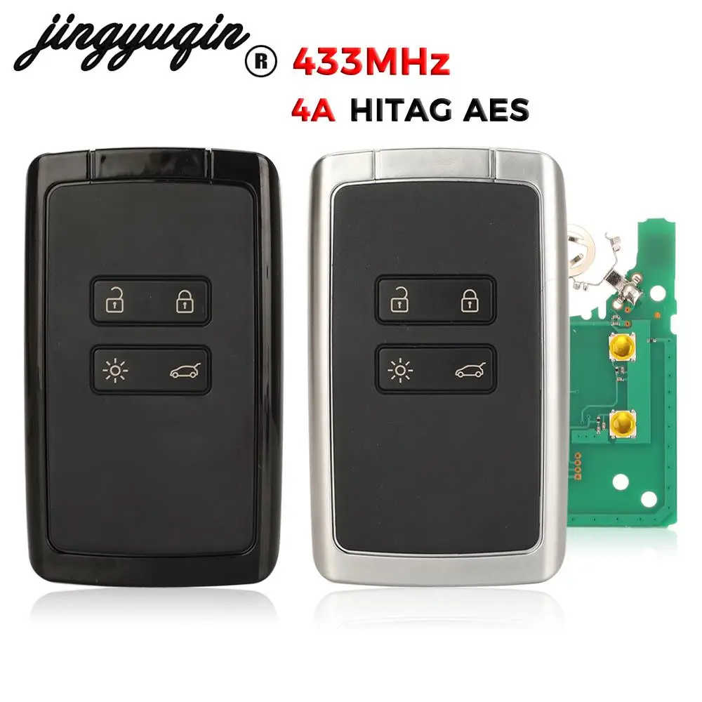 

jingyuqin 433Mhz Smart Remote Car Key 4A Chip for Renault Megane IV Espace 5 Scenic IV DUSTER CUPTUR KOLEOS KOLEOS Talisman