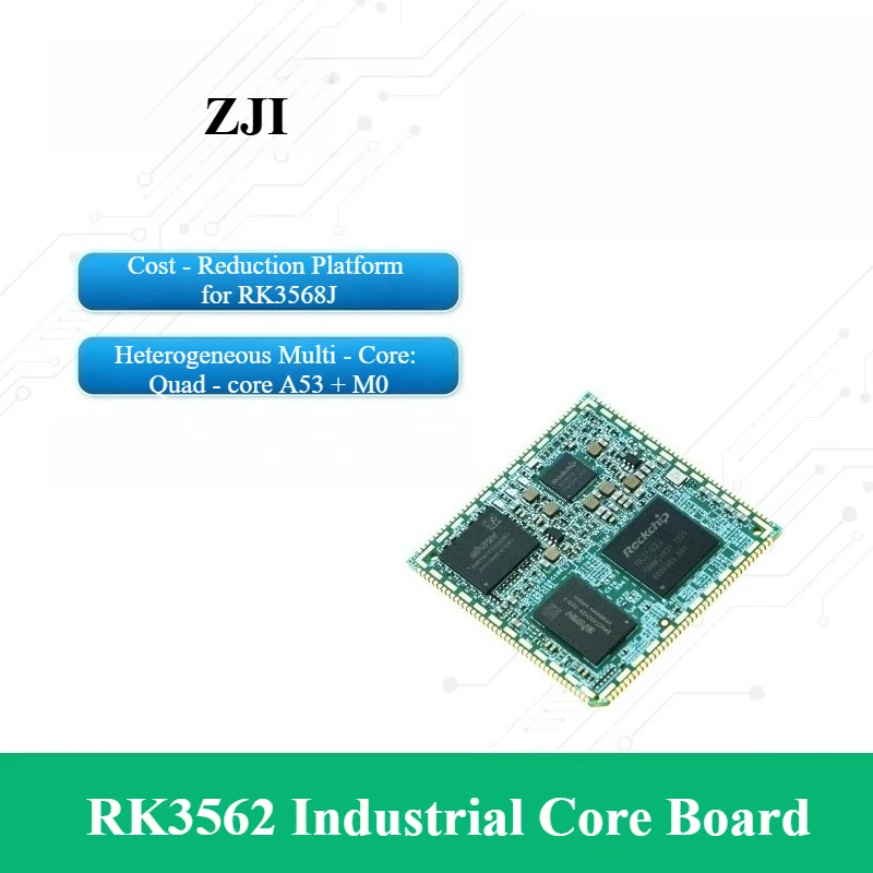 

SOM-TL3562 Rockchip RK3562J Промышленная основная плата Домашний четырехъядерный процессор A53 @ 2 ГГц Экономичная альтернатива для RK3568 с NPU