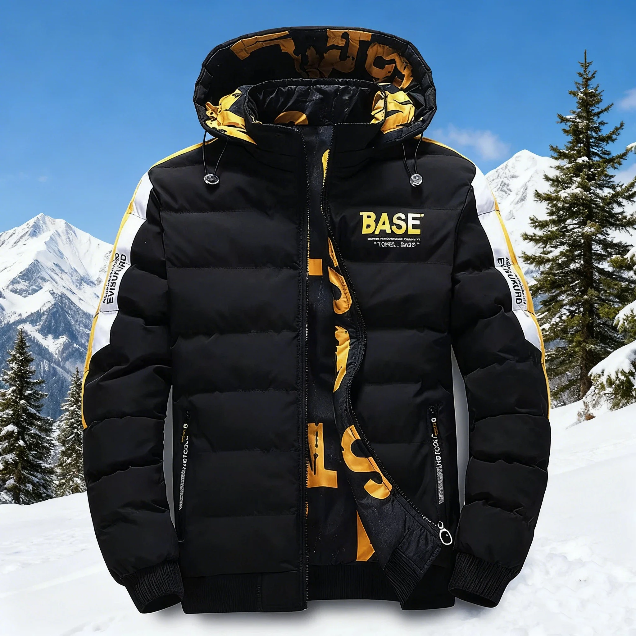 

Мужская двусторонняя куртка больших размеров с капюшоном и хлопковой подкладкой, мужская корейская модная зимняя теплая куртка-бомбер, мужская одежда