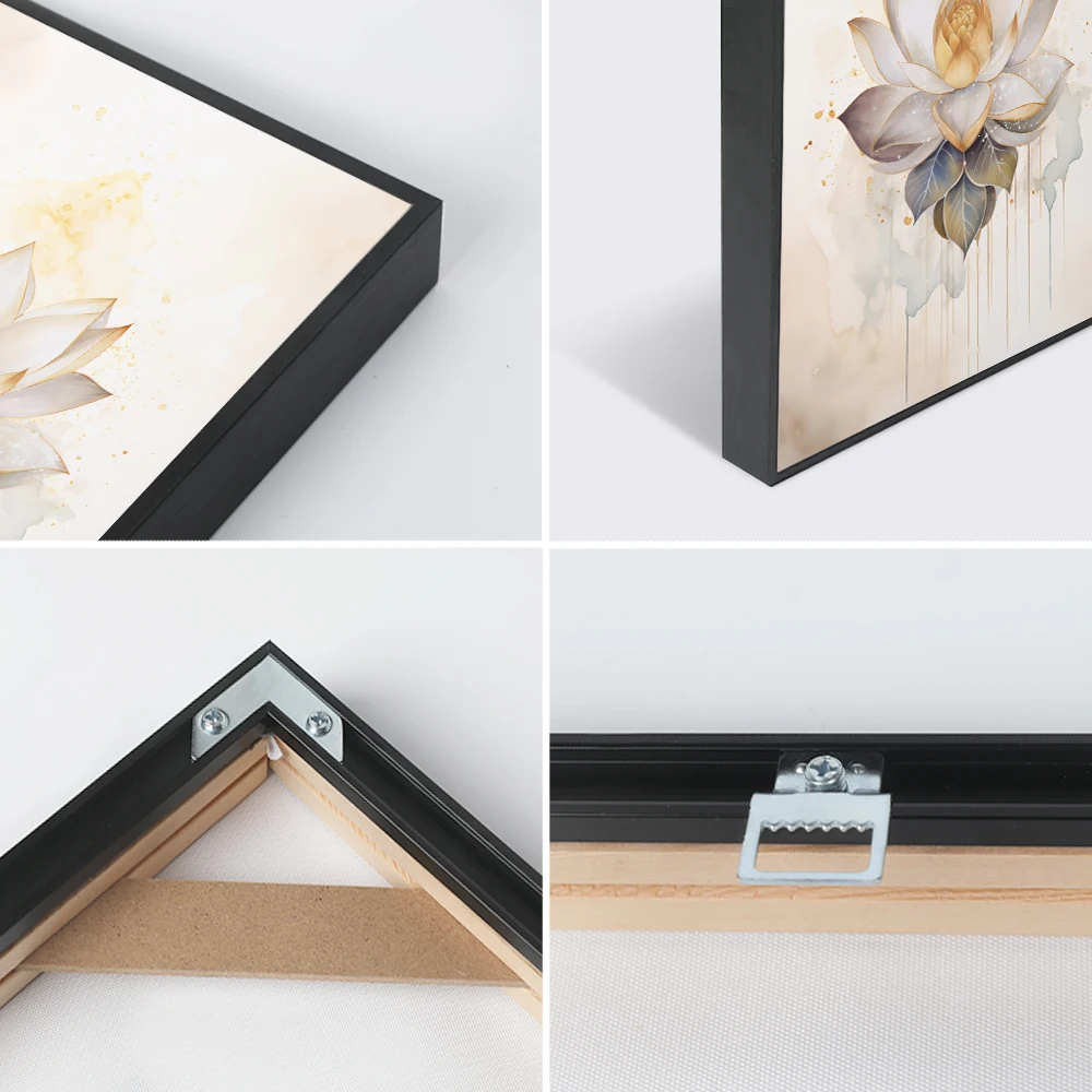 Customized DIY 30-50CM Black Metal Aluminum Frame Canvas Poster Oil Painting Diamond Painting Outer Frame Gallery Home Decor