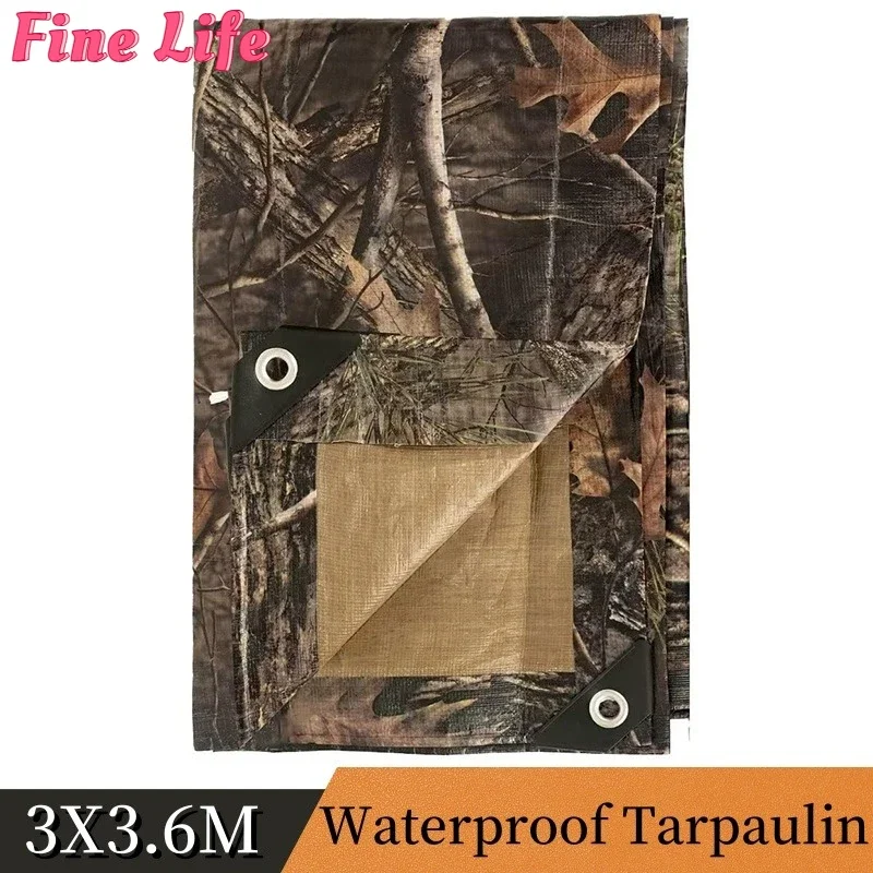 Bionic Camouflage PE Waterproof Tarpaulin Sunshade Cargo Wharf Double-sided Waterproof Sunscreen Cover Thickened Shade Canvas