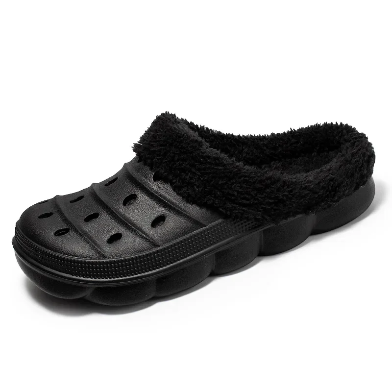 Men\'s padded slippers home outdoor warm thick cotton shoes winter cave shoes garden shoes leisure outdoor home