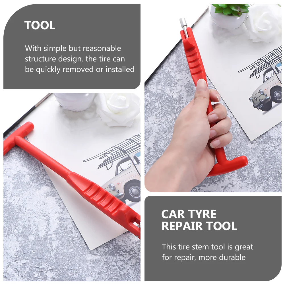 

2 pcs Tire Stem Installation Tool Plastic Durable Anti-Skid Handle For Car Motorcycle Bike Repair Valves Stem Removal Tool