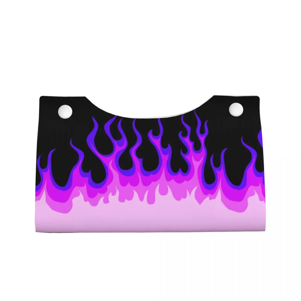 Custom Purple Classic Racing Flames Tissue Box Cover PU Leather Rectangular Flaming Fire Facial Tissues Holder for Car