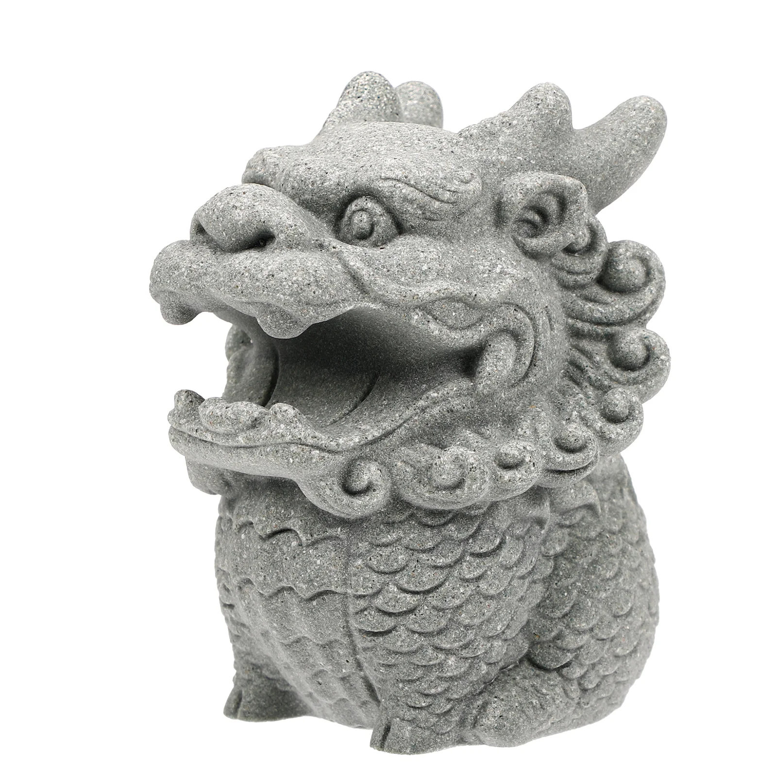 

Statue Stone Lion Pen Holder Decor Four Treasures of The Study Kit Home Statues