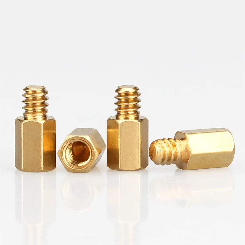 15pcs UNC 6#-32X6+4mm/6#-32X6.5+4mm Brass Motherboard Standoffs For Atx Computer Case Motherboard Female Male Standoff Spacer