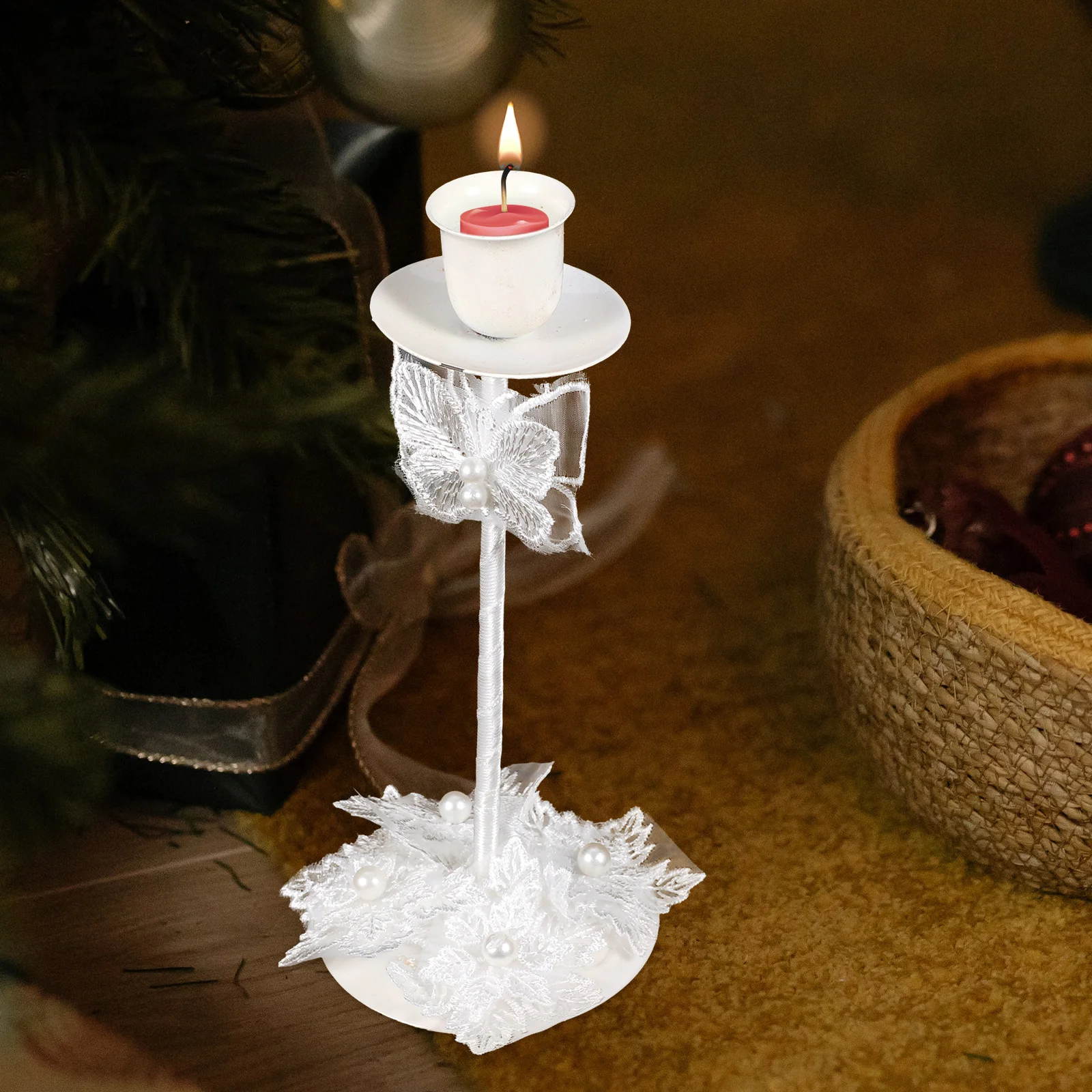 

Holder Lace Butterfly Candlestick Seat Candlesticks Dining Table Decorative Candleholder