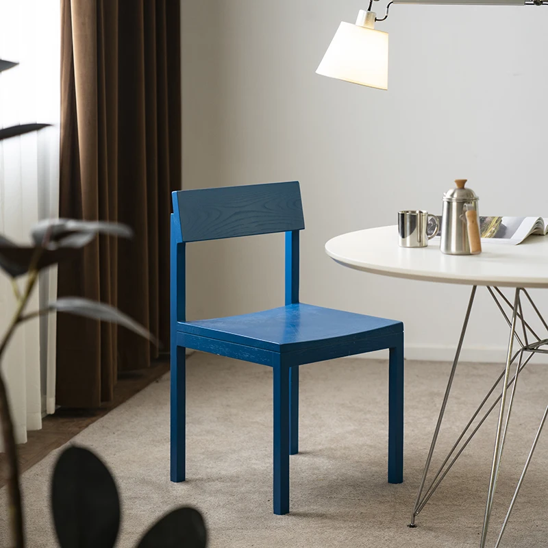 

Nordic designer home simple solid wood dining chair Japanese chair simple ins dining table and chairs