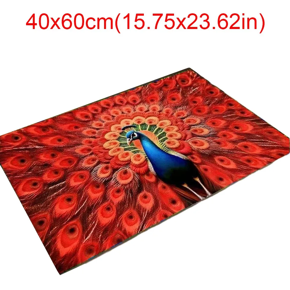 

Special-shaped Peacock Carpet Non-slip Absorbent Bathroom Floor Mat Soft 40x60cm/50x80cm Door Gasket