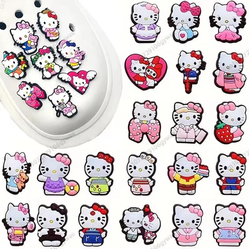 MINISO fai da te ciondoli per scarpe accessori Cartoon Kuromi Cinnamoroll Melody Cute Buckle zoccoli sandali Pin decorare regali per ragazze