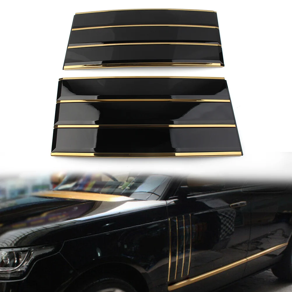 Black Gilded Car Door Side Fender Vent Cover Trim For Land Rover Range Rover L405 2013 2014 2015 2016 2017 2018 2019 2020 2021