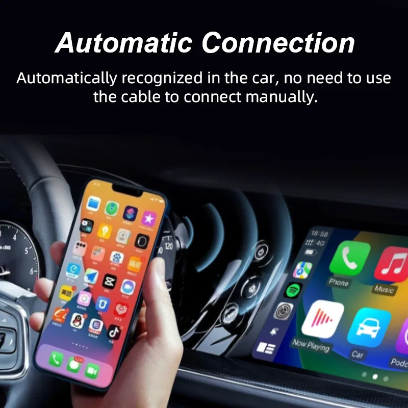 HANG JING Adaptador CarPlay inalámbrico 2 en 1 Dongle inteligente inalámbrico Android Auto para Volvo Benz Audi Kia VW Mazda MG Peugeot Toyota