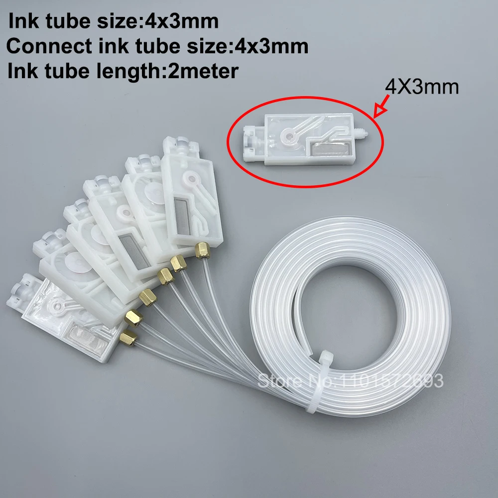 1SET For Epson XP600 TX800 Ink Damper Filter 2 Meters 6 Colors Ink Tube Hose Pipe Tube Line With Square Dumper Screw Nuts Oring