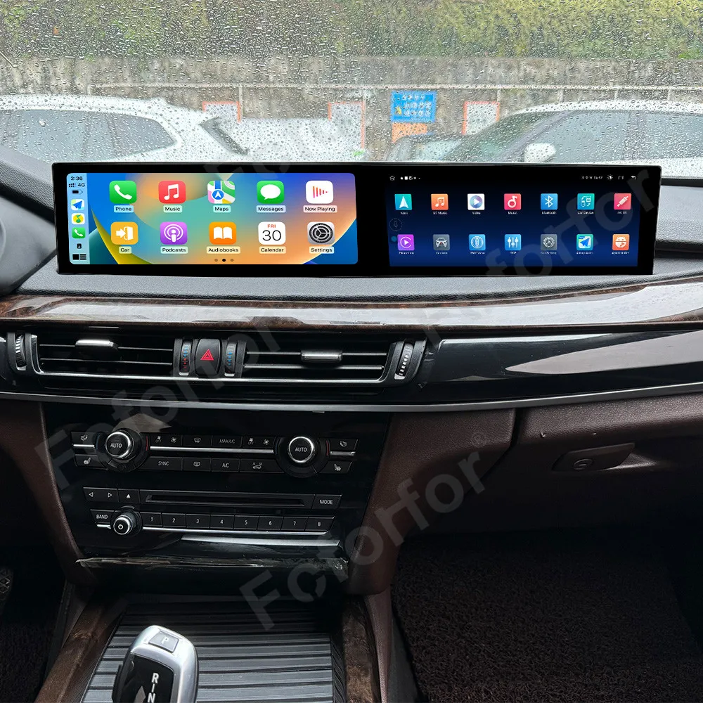 21 Inch Dual QLED Screen Car Radio CarPlay For BMW X5 2014-2018 Android 13 Multimedia Player GPS Passenger Entertainment Upgrade