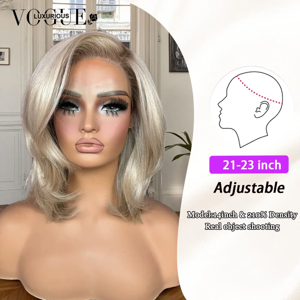 LUX VOGUE الغبار ماتي الذهب Balayage اللون الطبقات قطع 100% عذراء شعر مستعار جهد الصباح روتين شعر مستعار 210% الكثافة الباروكات #5