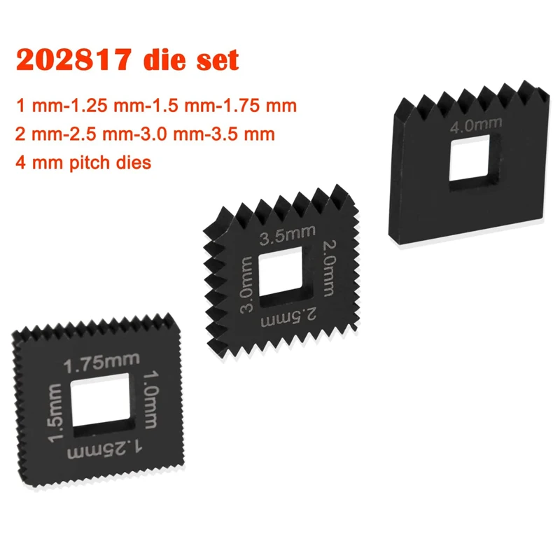 

Metric Dies Set Similar to OTC 202817 for 7402 Universal Outside Thread Chaser Heavy Duty Steel Black 3PCS