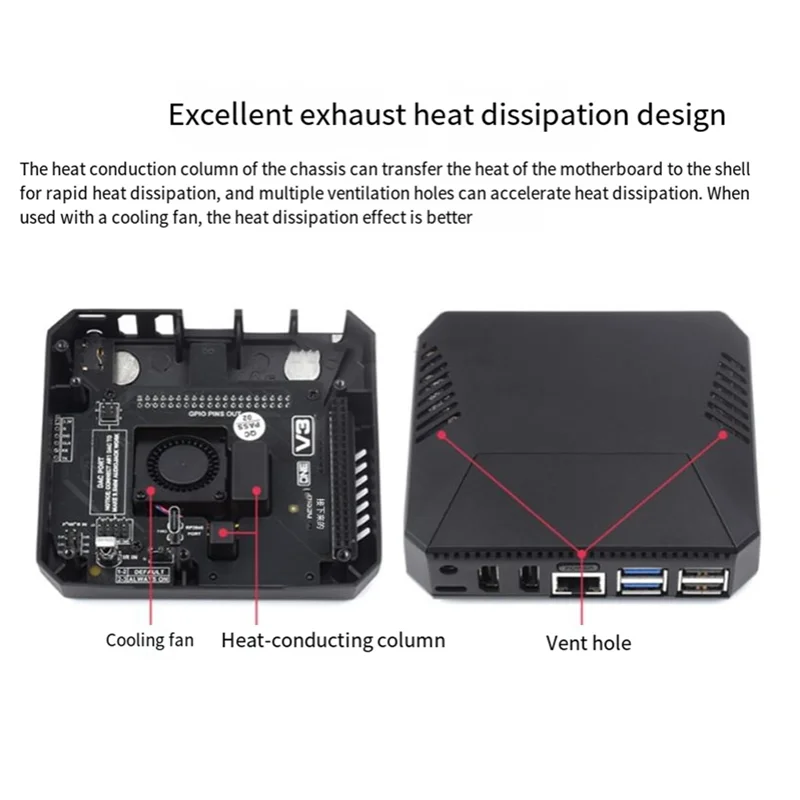 

Корпус PI5-CASE-ARGON-ONE-M.2 Встроенный активный охладитель для Raspberry Pi5-A25R