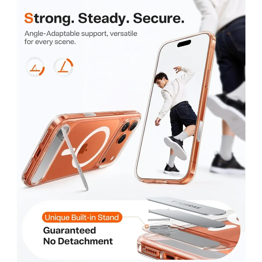 Robusto supporto magnetico senza cuciture per custodia per iPhone 17 Pro adatta per il controllo della fotocamera con protezione di grado militare MagSafe