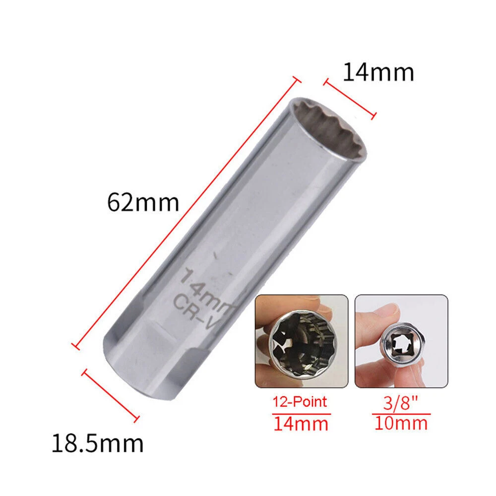 14mm/16mm Car Spark Plug Socket Universal Magnetic Spark Plug Wrench Spark Plug Removal Auto Repair Tool Practical Accessories