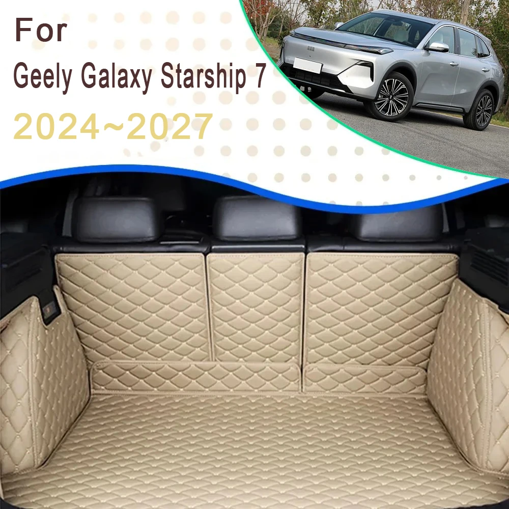 Car Trunk Cargo Liner For Geely Galaxy Starship 7 EM-i 2024~2027 Rug Rear Boor Mat Carpets Storage Pad Auto Accessories 2025