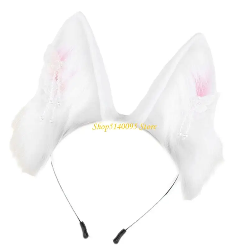 

DXAE Bunnies Ears Headband Rabbit Ears Headbands Furry Animal Ears Headband Headwear