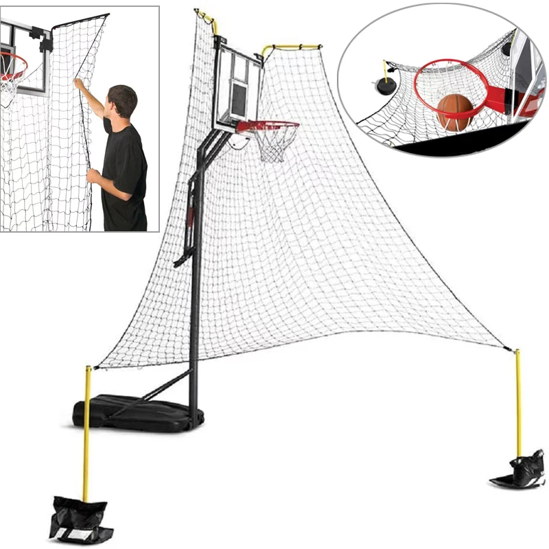 Basketball Shooting Trainer Return Net Pitching Machine Shooting Return Ball Thrower Free Pick Up Ball Recovery Net