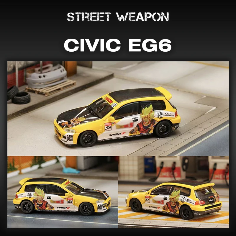 

SW 1:64 CIVIC EG6 Thai Modified Version Diecast Diorama Car Model Collection Toys