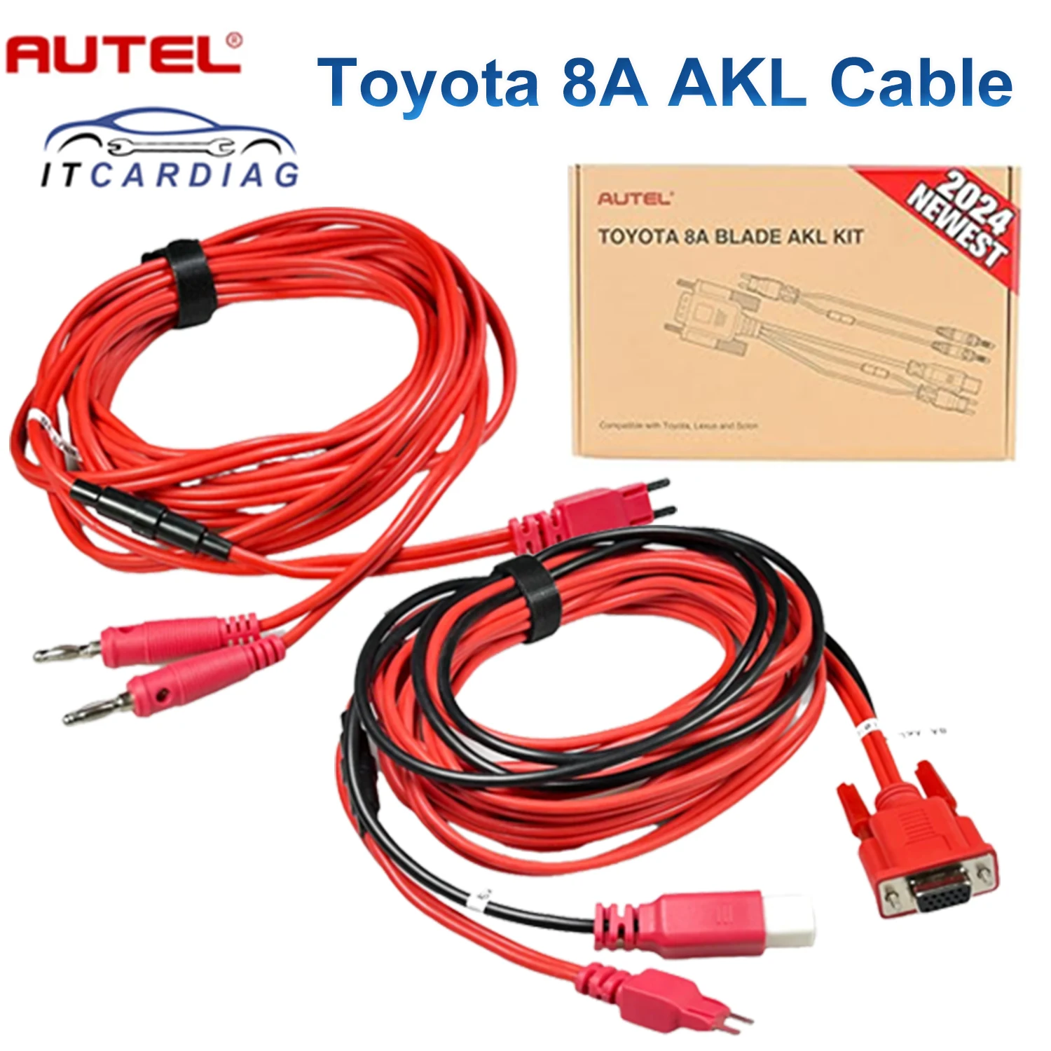 

Autel For Toyota 8A AKL Cable Non-Smart Key All Keys Lost Adapter Work with APB112 and G-Box2 G-BOX3 Car Diagnostic Cables