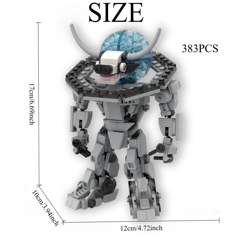 383PCS 코스믹 소 메카 조립 키트 - 청소년 및 성인을 위한 신화적인 하이브리드 동물 모델, 가이드북이 포함된 수집가용 DIY 선물