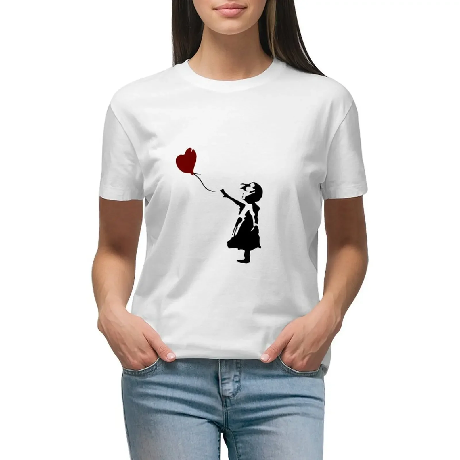 Bansky Fan Art Balloon T-shirt kawaii clothes animal print shirt for girls hippie clothes Women t shirt