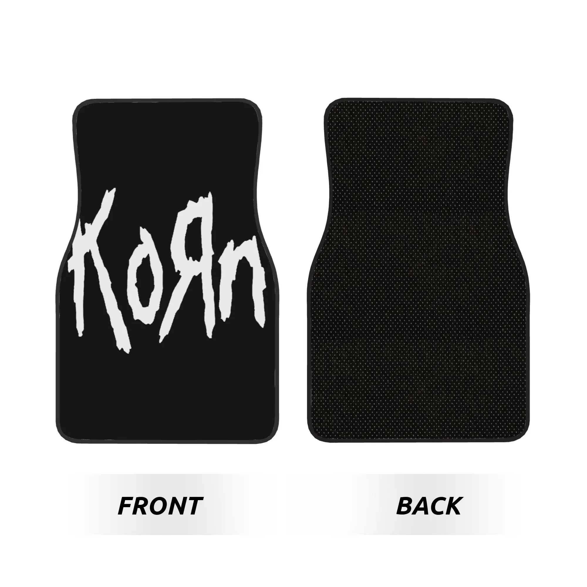 Korns Logo And Symbol Car Floor Mats 4 Pieces Crystal Velvet Carpets Rugs Rock Band Universal Car Front Rear Carpets Foot Mats