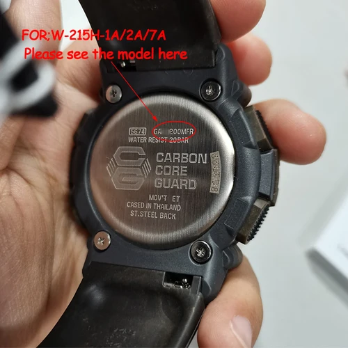 Imagen 2 del producto Correa de reloj de resina adecuada para CASIO W-215H W215H, accesorios de reloj deportivos impermeables de 18mm para hombres y mujeres