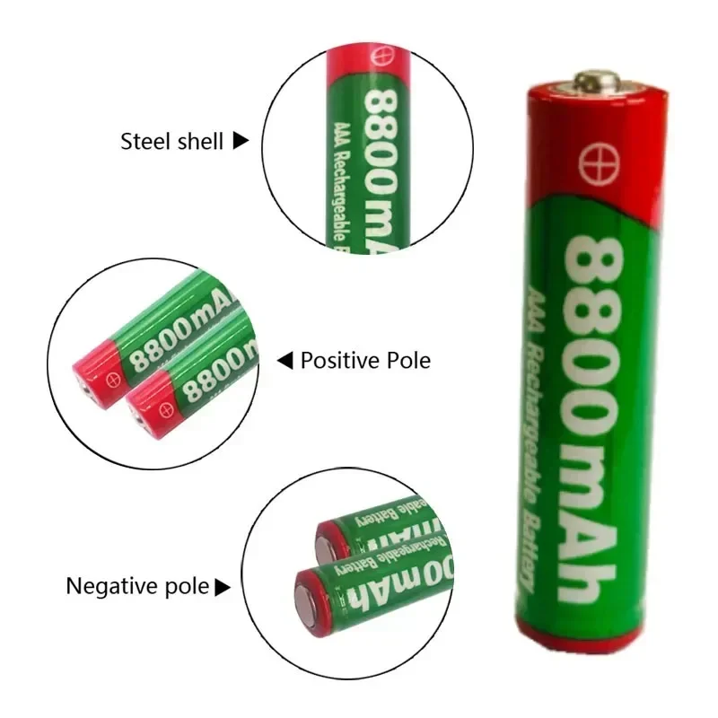 Batterie rechargeable AAA 8800 mah, 1,5 V, 8800 mah, rechargeable, nouveau, Alcalinas, batterie