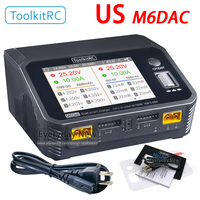 US ToolkitRC M6DAC Balanced Charger Lithium Battery 1-6S Intelligent 2-Channel AC/DC IPS Remote Control Model Car Aircraft FPV