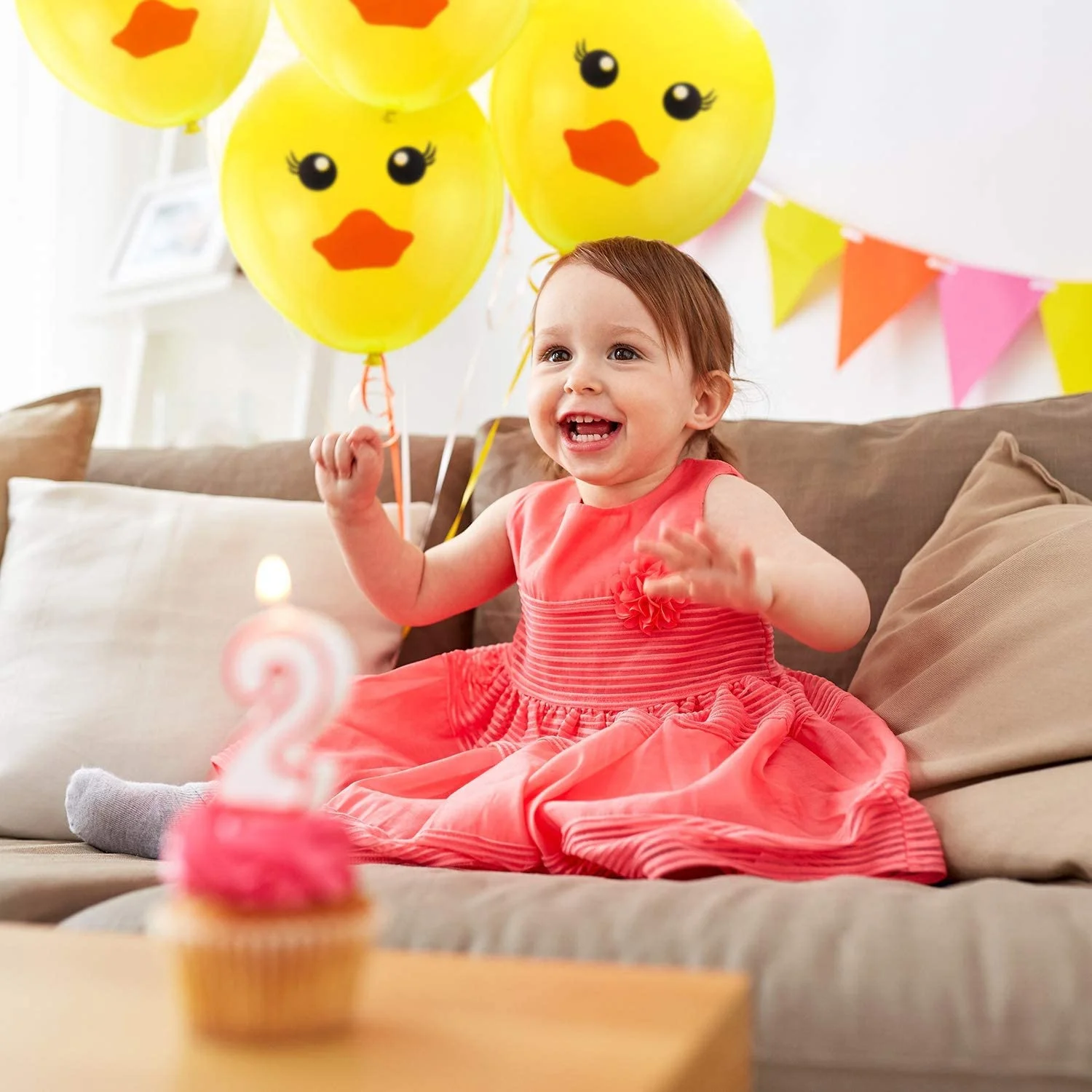60 Pieces Yellow Duck Latex Balloons Cartoon Duck Printed Balloons for Wedding Birthday Party Baby Shower Decoration, 12 Inches