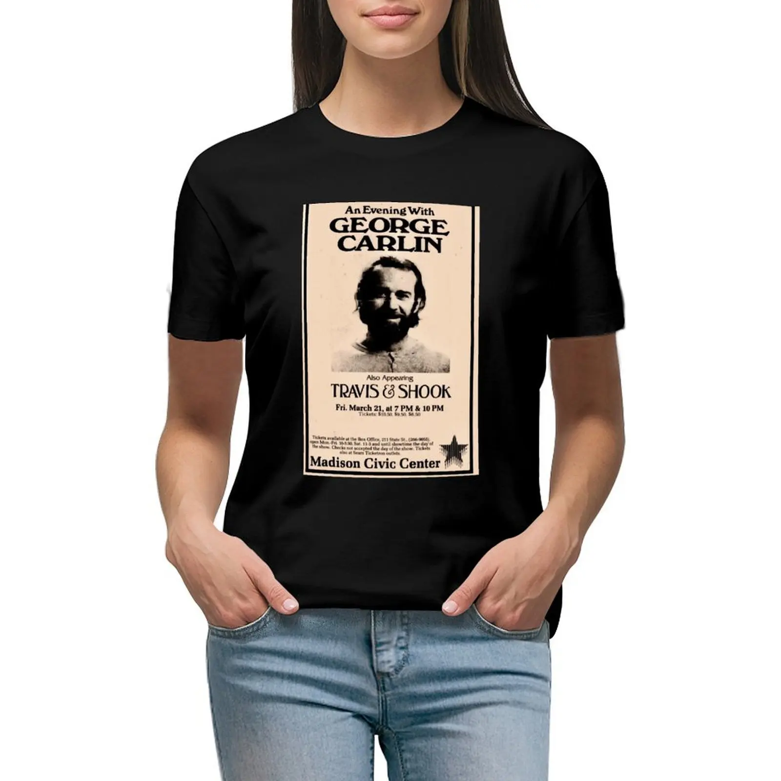 George Carlin T-shirt Short sleeve tee aesthetic clothes Women's t-shirt