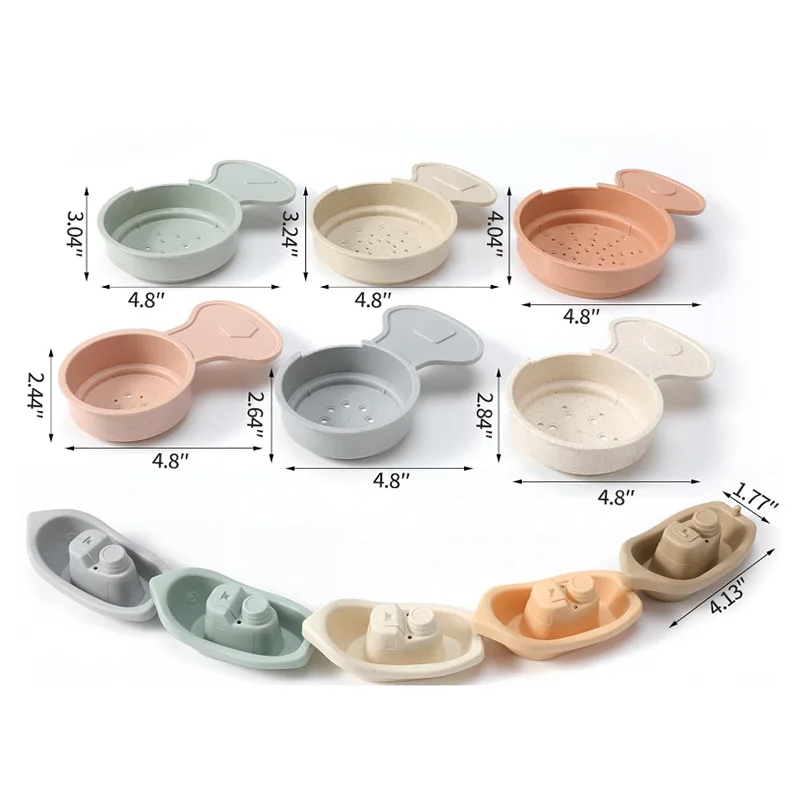 

Забавные штабелируемые чашки для ванны, игрушки для раннего Иона для младенцев и малышей, пластиковые игрушки для водного спринга из материкового Китая