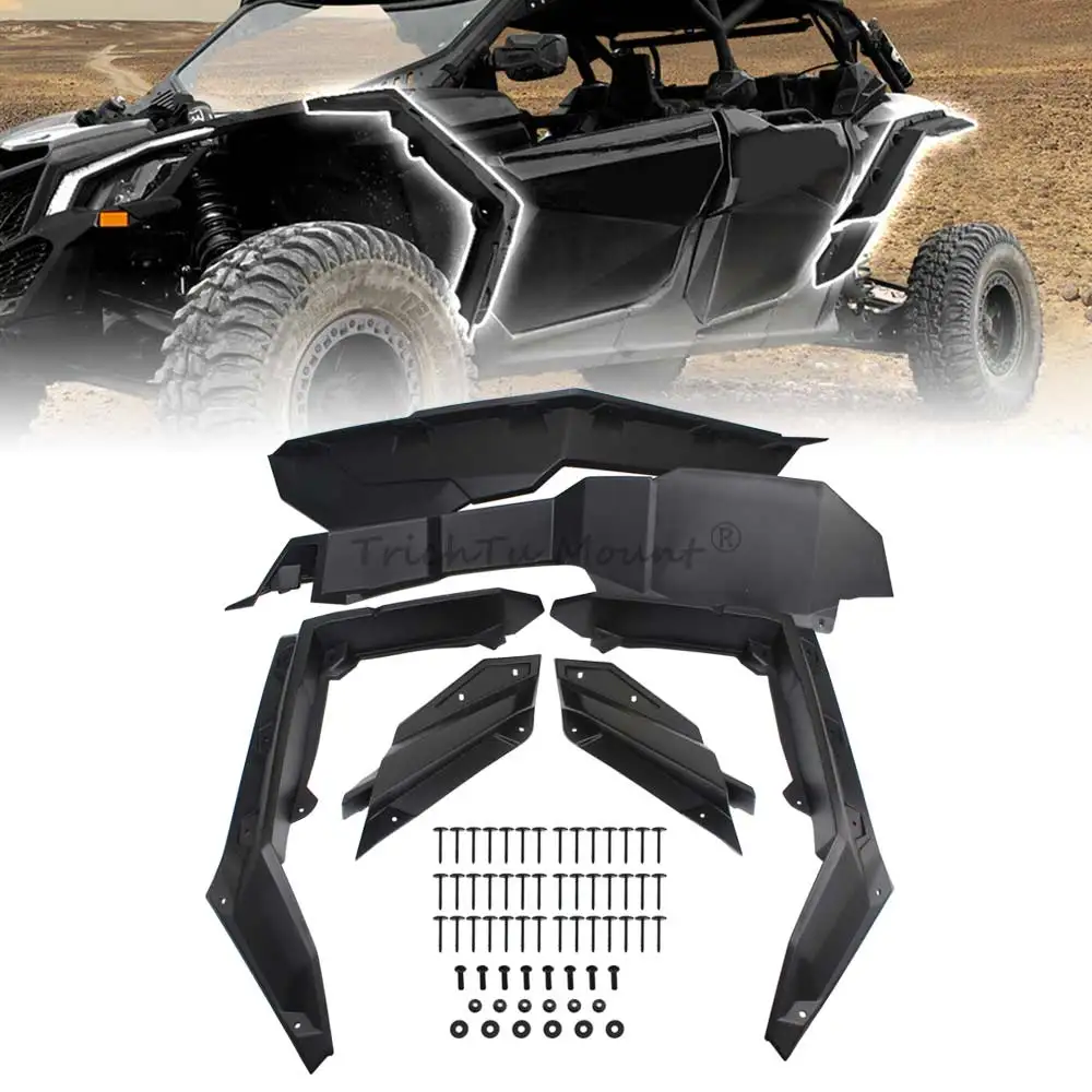 UTV Splash Shield Outer Fender Flares Extensions Black Fit For Can-Am Maverick X3 Max RR Maverick 1000 2014-2023
